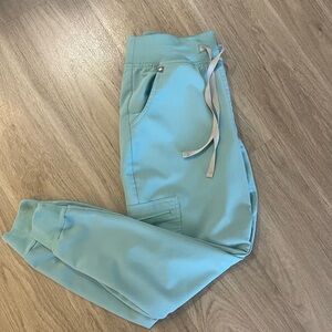 FIGS high waisted size small petite. Color: seaglass